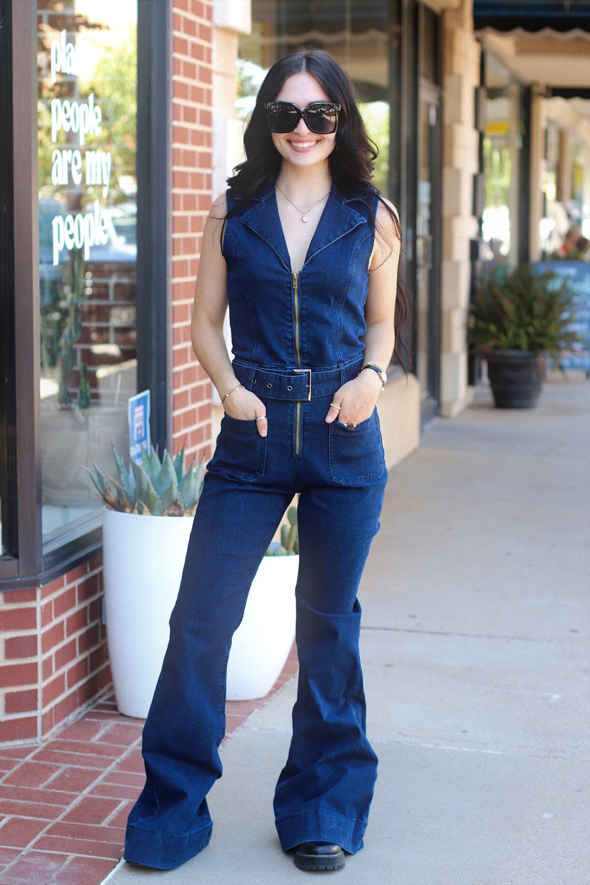 All Eyes On Me Denim Jumpsuit