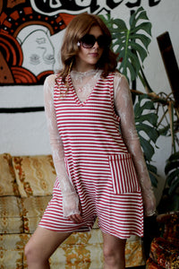 580 Striped Rust Casual Romper