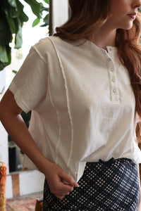Boxy Fit Basic White Knit Top