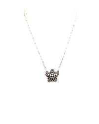 Checkered Star Necklace: TURQUOISE
