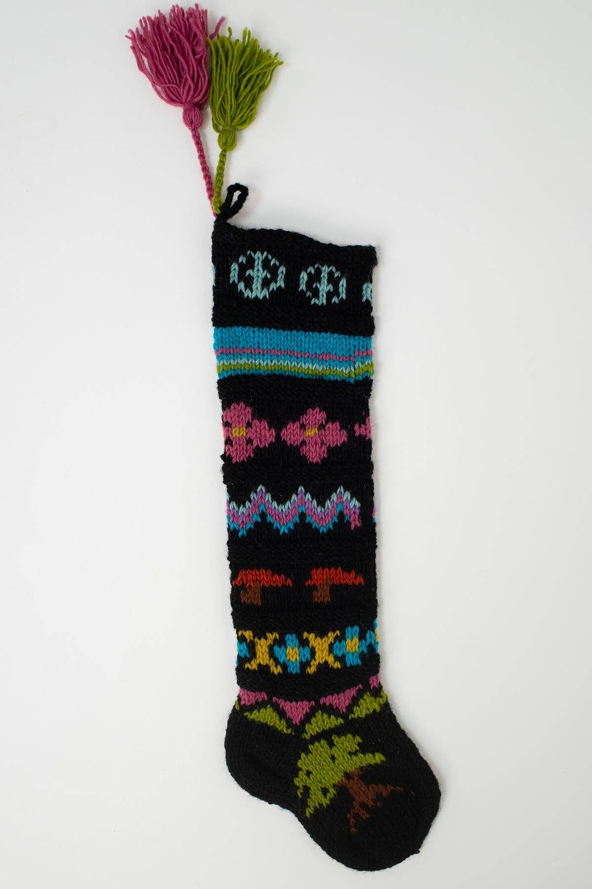 Pure Wool Handcrafted Fair Isle Knit Stocking