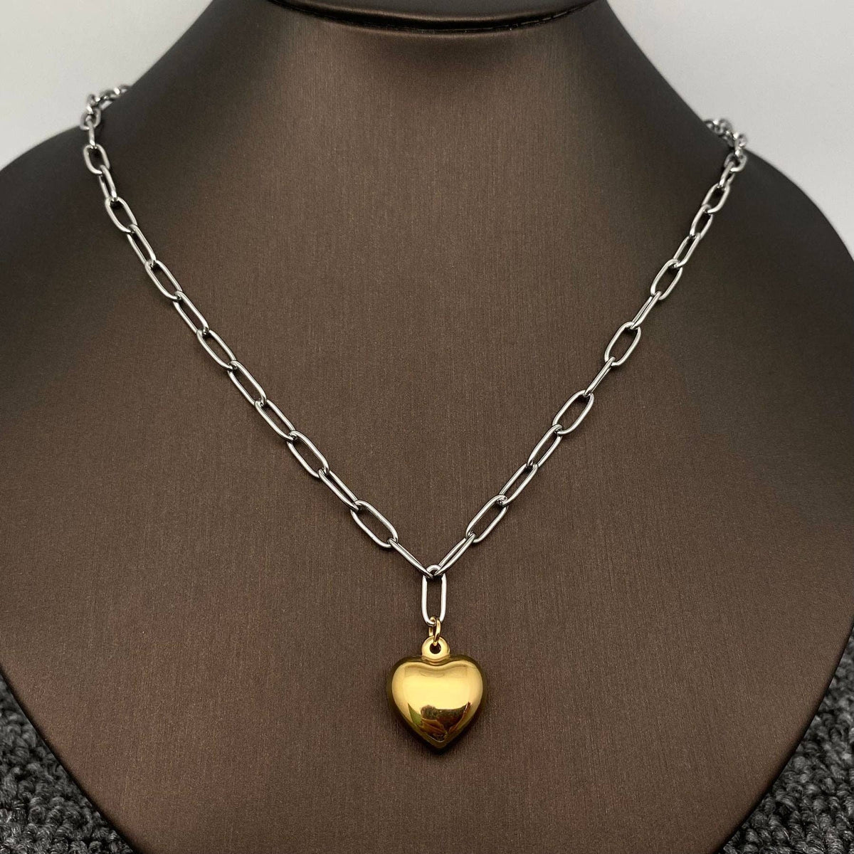 18K Gold Plated Heart Steel Necklace