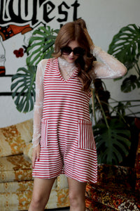 580 Striped Rust Casual Romper