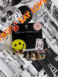 Rainbow, Smiley, and Floral Trio Earrings