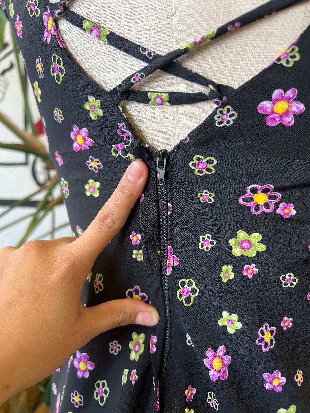 Vault | Black Floral Dress 7/8