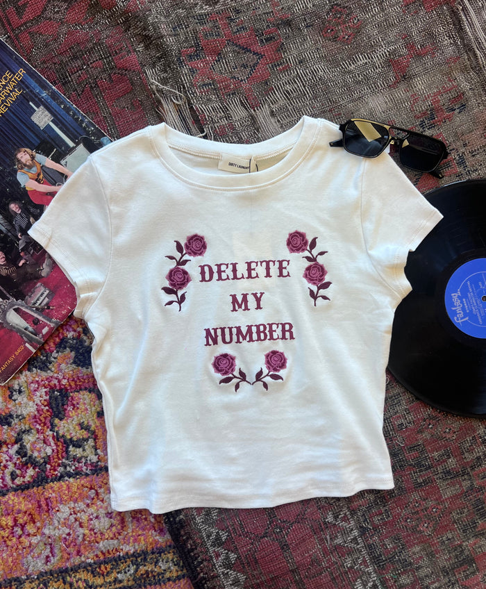 Delete My Number Cropped Tee