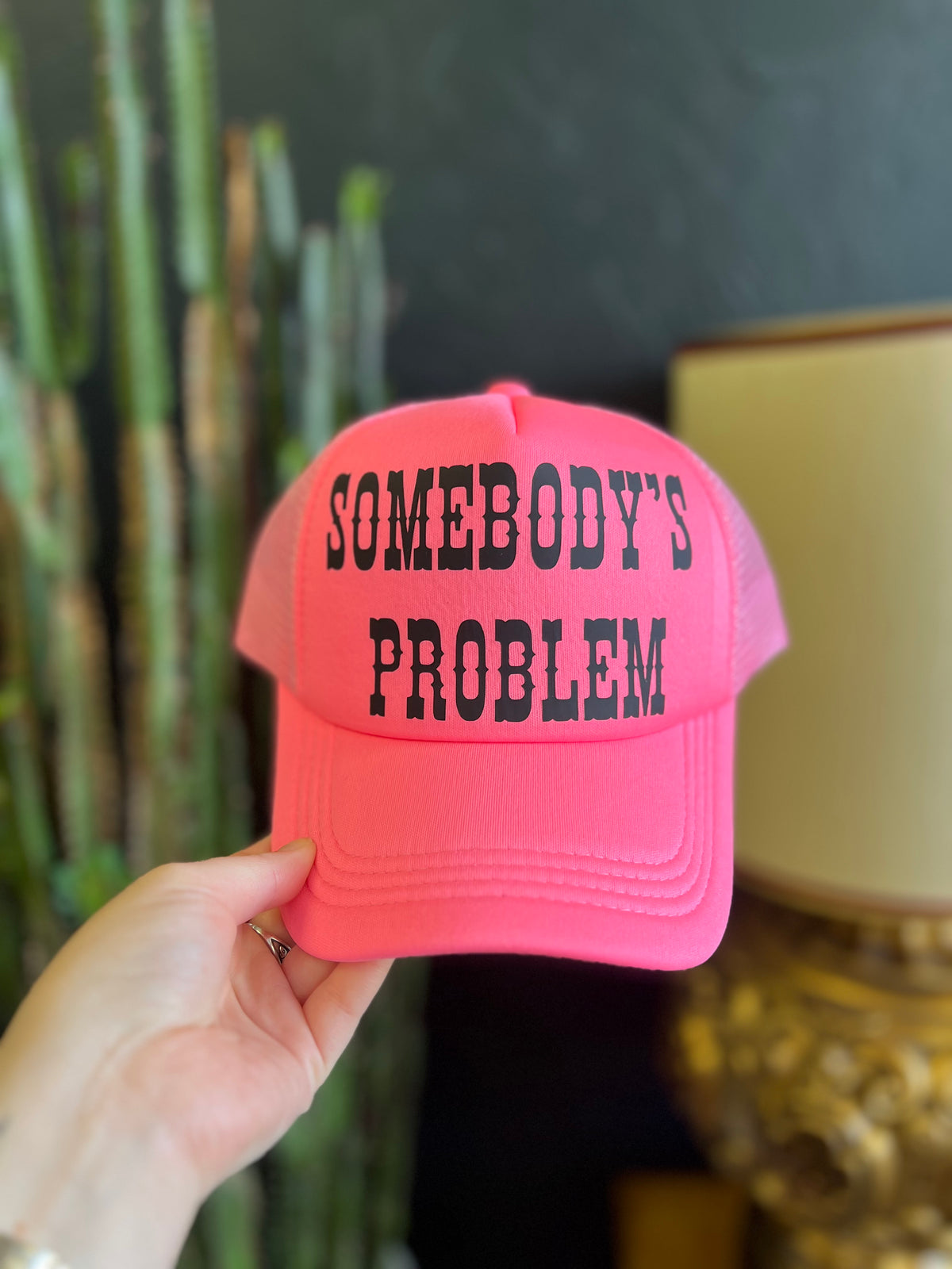 Somebody's Problem Hot Pink Trucker Hat