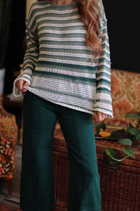 Nicole Wide Leg Cropped Pants + Hunter Green