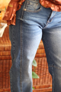 Christi Medium Wash Barrel Leg Jeans
