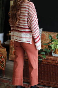 Nicole Wide Leg Cropped Pants + Rust