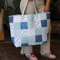 "Floral Delight" Quilted Tote Bag