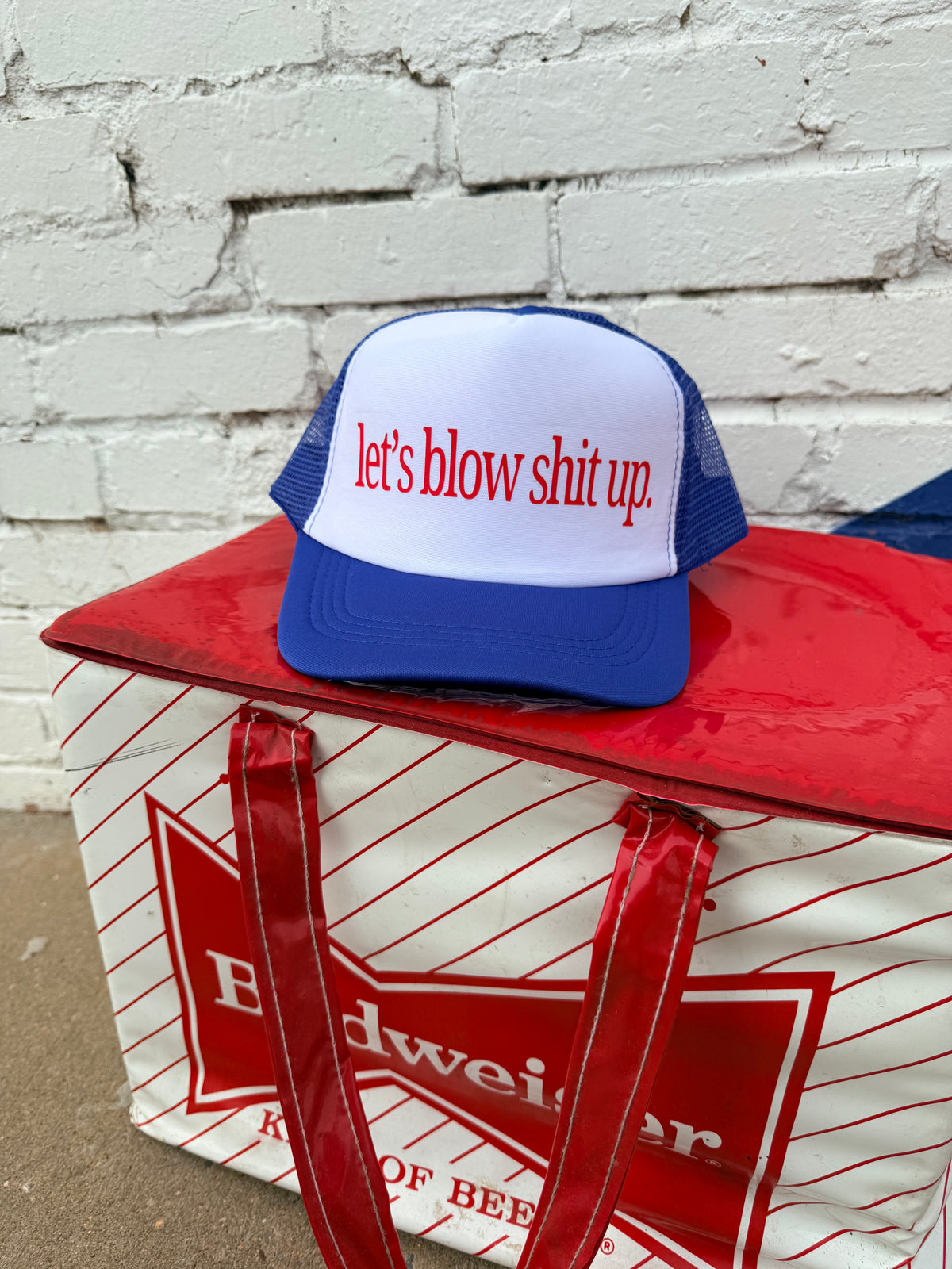 580 Trucker Hat +Blow Sh*t Up Blue