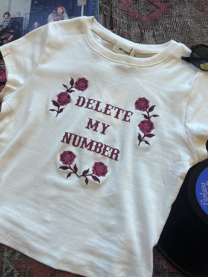 Delete My Number Cropped Tee
