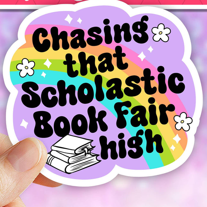 Chasing that scholastic book fair sticker 3"