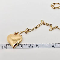18K Gold Plated Paper Clip Heart Necklace