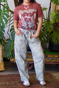 Camo Print Casual Knit Barrel Pants