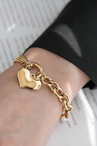 18K Gold Plated Waterproof Heart Chain Bracelet