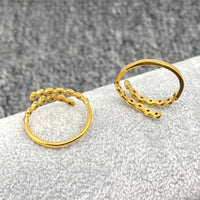 Cubic Zirconia 18K Gold Plated Octopus Ring Clear