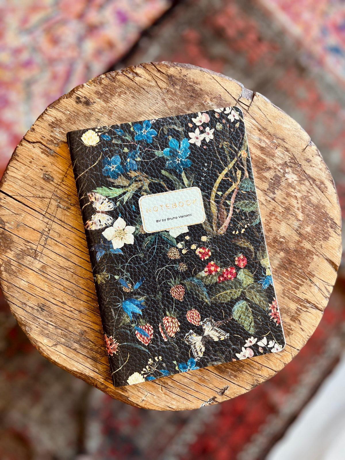 Vegan Leather A5 Notebook - Forest Flowers