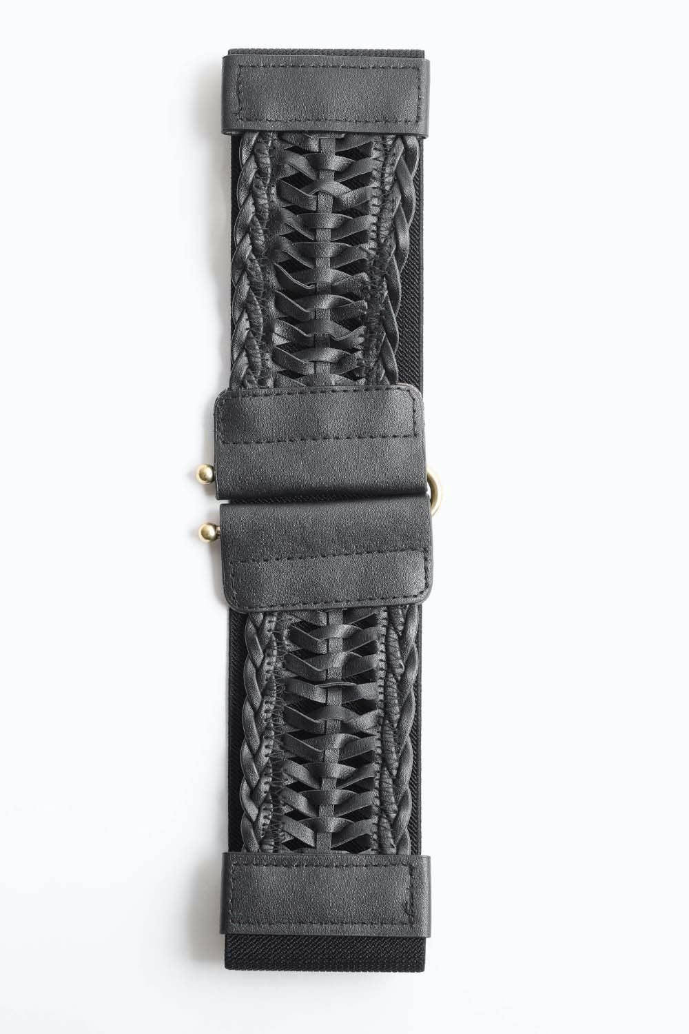 Stretchy Braided Belt in Black