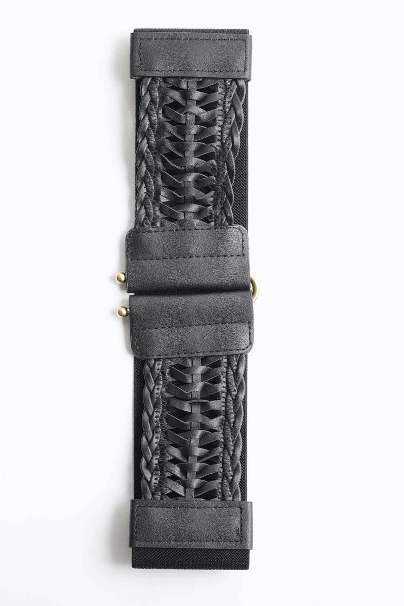 Stretchy Braided Belt in Black