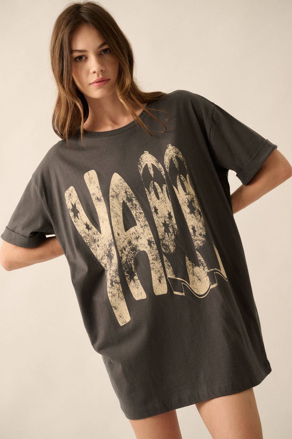 Ya'll Vintage Wash Oversized Western Graphic Tee