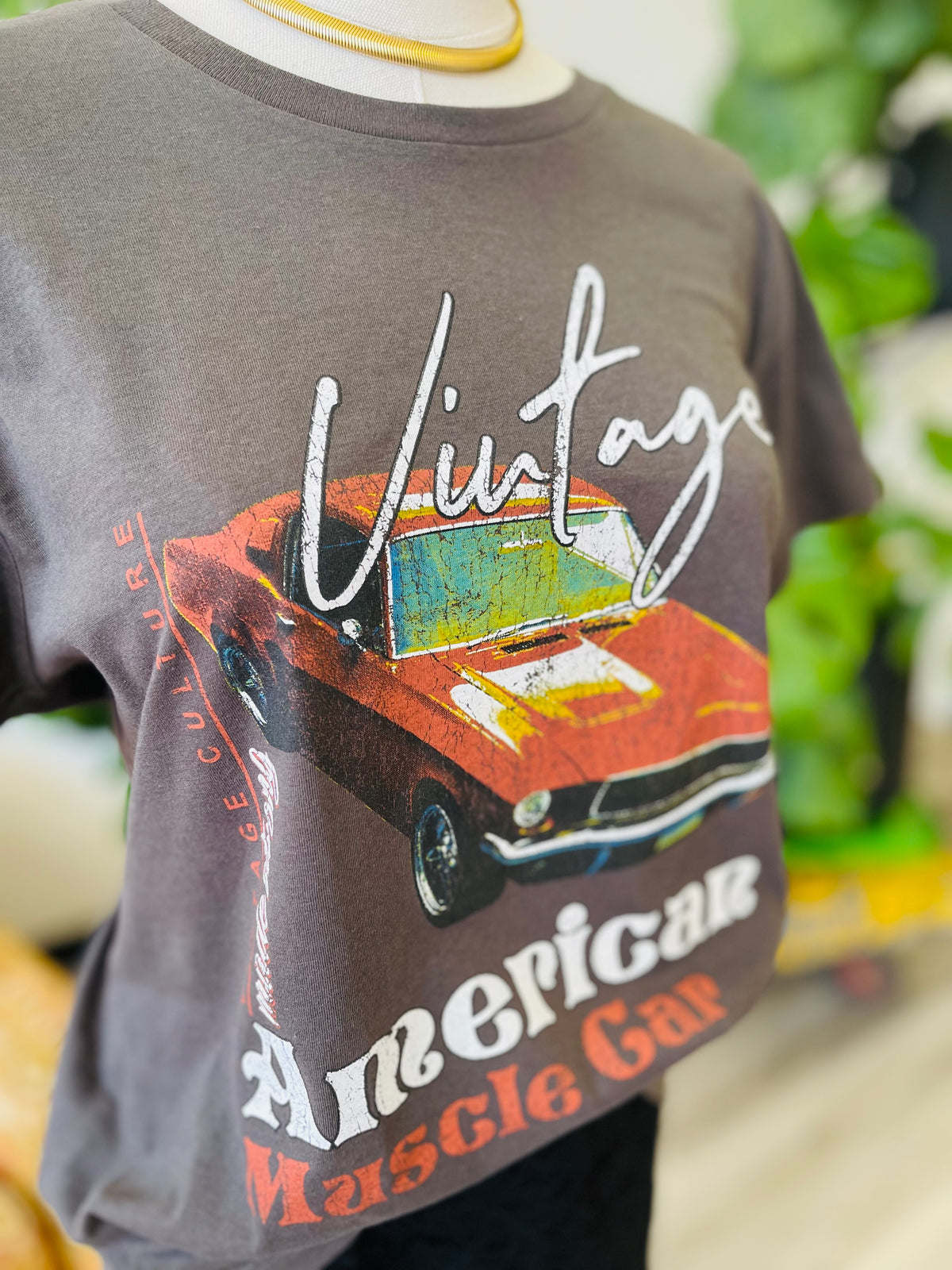 Muscle Car Graphic Tee in Charcoal