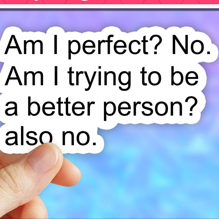 Am I Perfect? Sticker 3"
