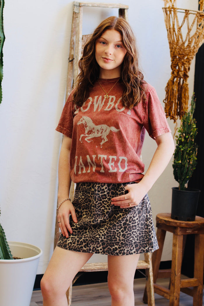 Mineral Wash Cowboy Tee + Wine
