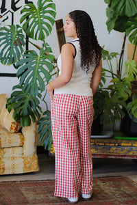 Louise Red Checkered Pants