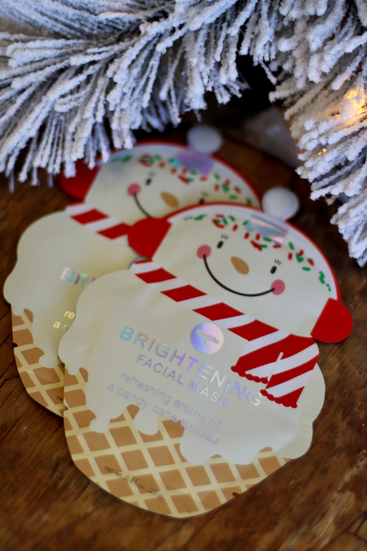 Candy Cane Sundae Christmas Holiday Brightening Facial Mask