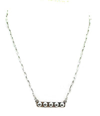 Western Bubble Bar Necklace: Silver