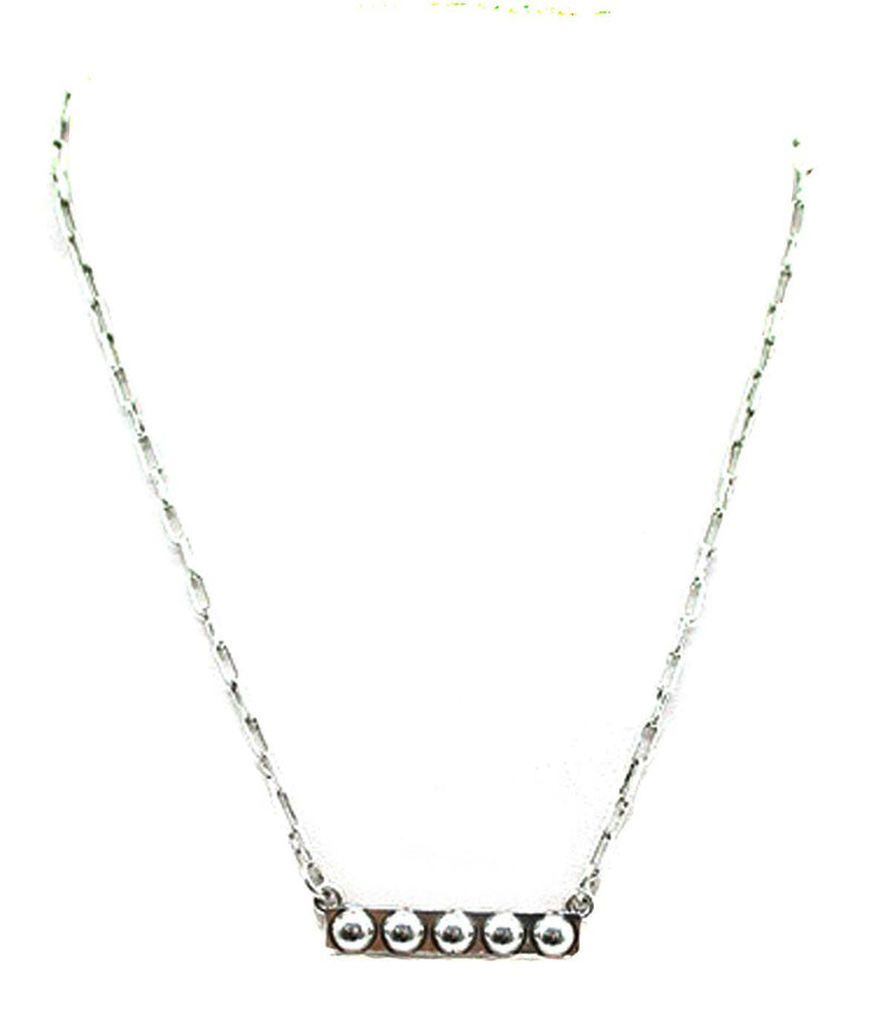 Western Bubble Bar Necklace: Silver