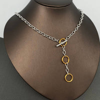 Two Tone 18K GP S.Steel Buckle Necklace