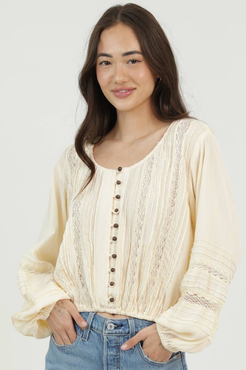 Lillie Cottagecore Button Down Prairie Blouse