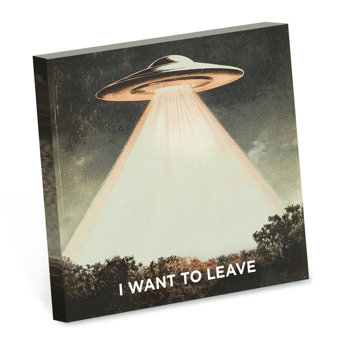 I Want to Leave - Funny Alien Sticky Note Pad
