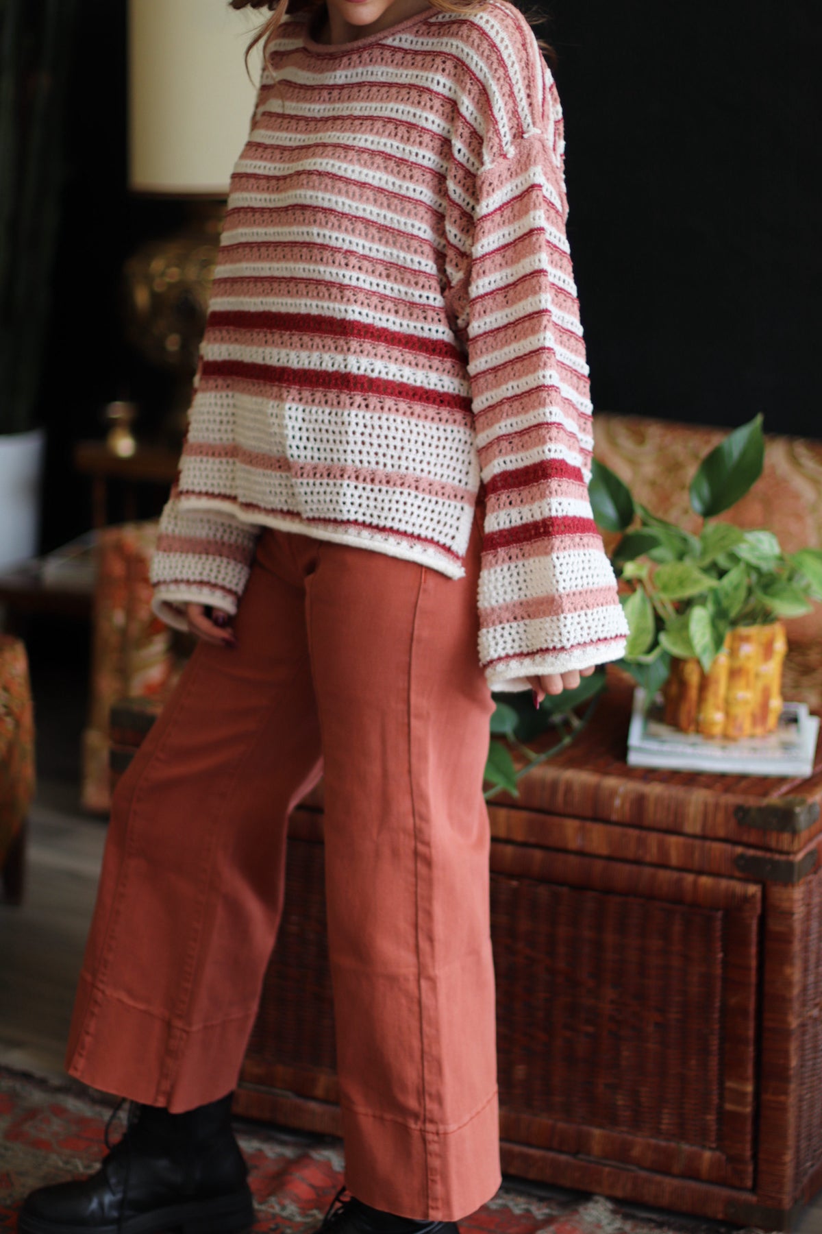 Summer To Fall Crochet Sweater + Cranberry