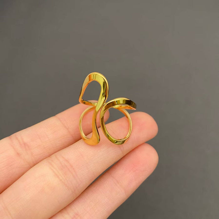 Multi Style 18K Gold Plated S.Steel Geometric Ring - FGS: H