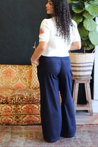 Meryl Blue Pleated Palazzo Pants