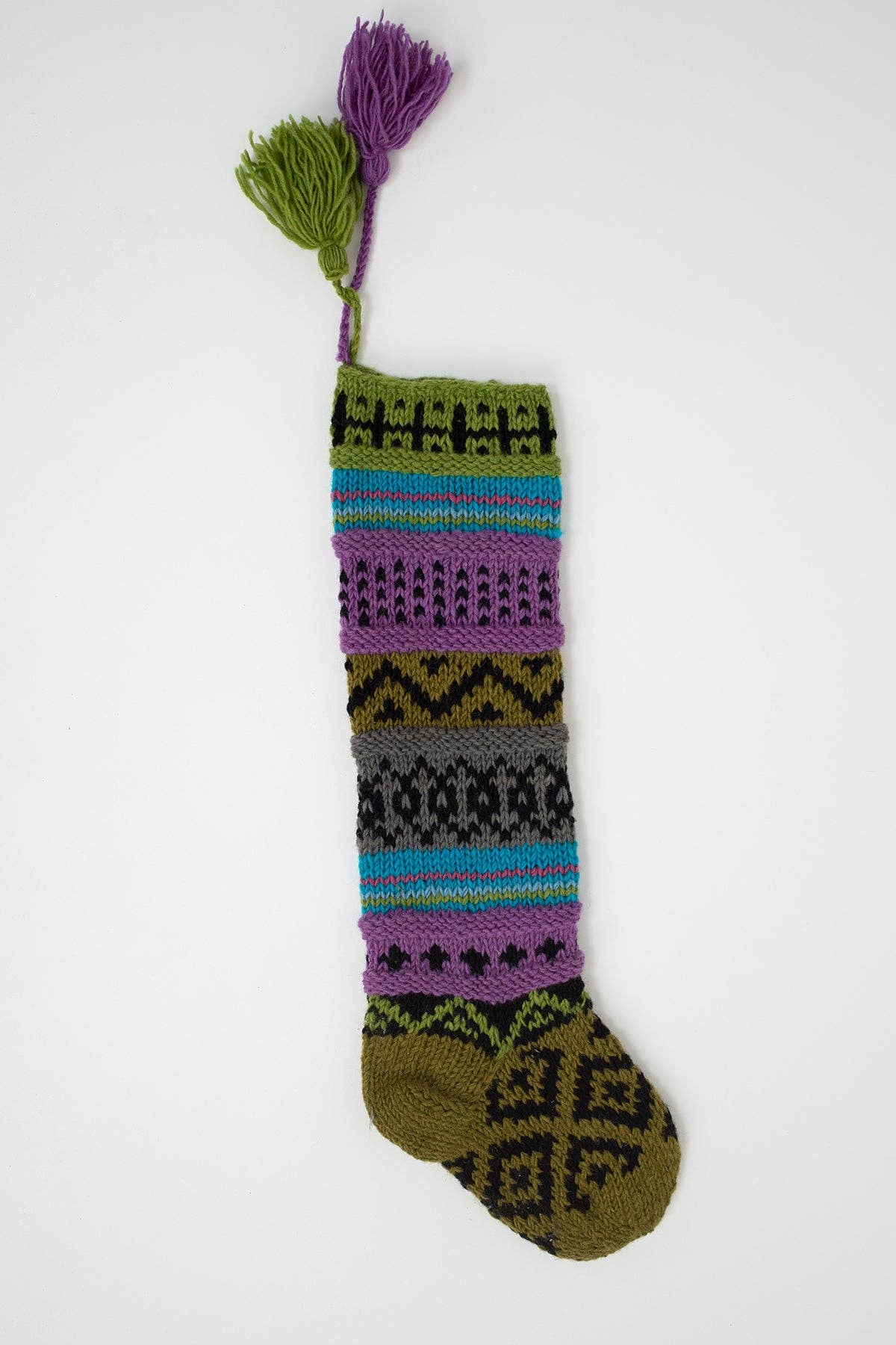 Pure Wool Handcrafted Diamond Stocking