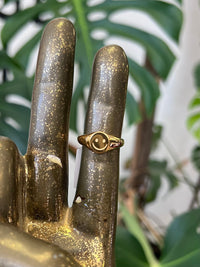 Small 18K Gold Plated Stainless Steel Smiley Face Ring