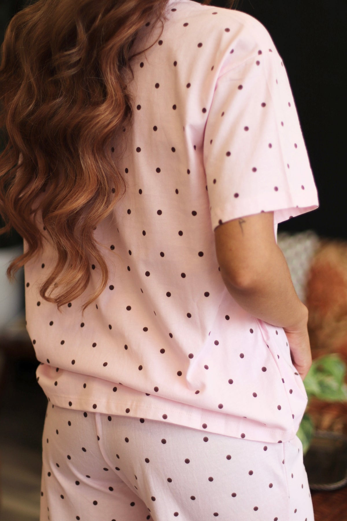 Becky Pink Polka Dot Top