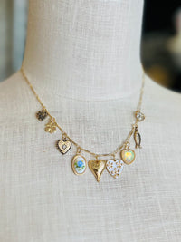 Girly Heart & Fish Charm Necklace