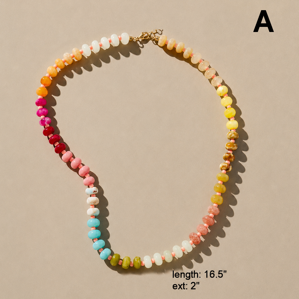 Earth Tone Natural Stone Beaded Necklace