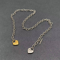Two Tone Heart Y Necklace