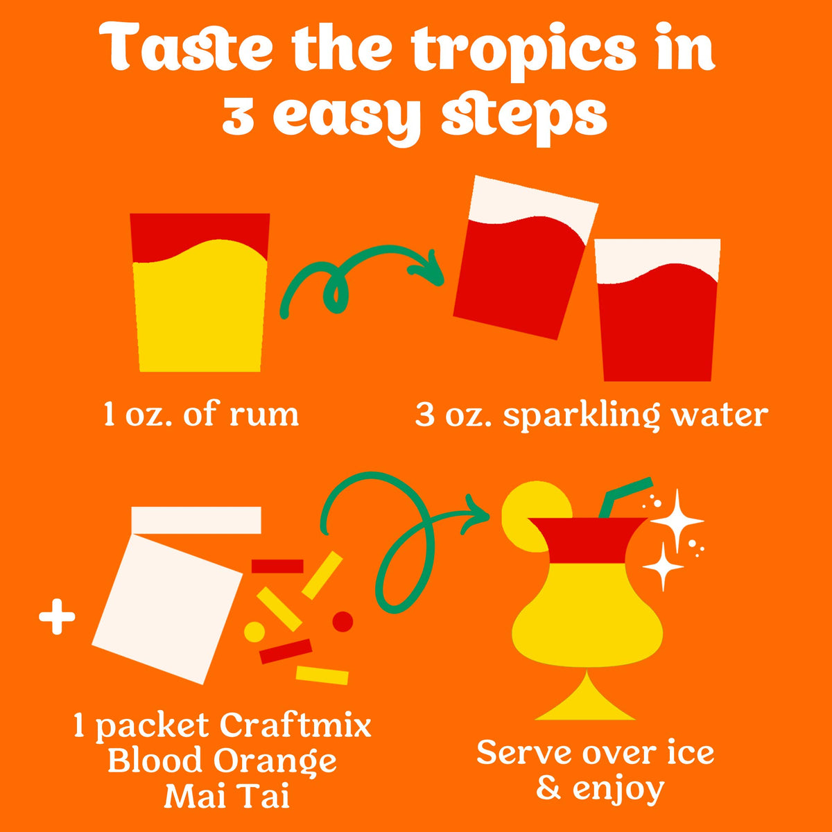 Blood Orange Mai Tai Cocktail / Mocktail Mixer