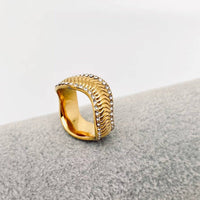 CZ 18K Gold Plated Wave Ring
