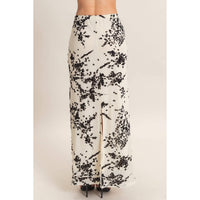 B&W Contrast Velvet Print Maxi Skirt