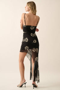 Hot Date Floral Asymmetrical Hem Mini Dress
