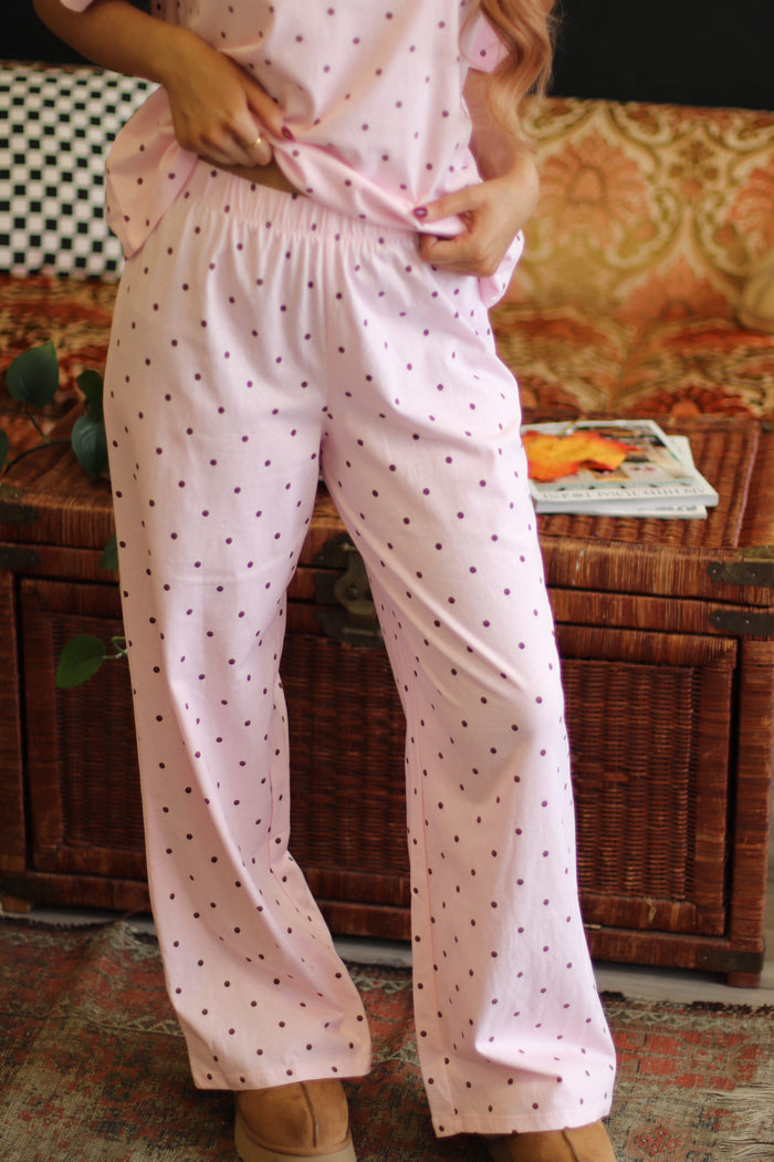 Girl Next Door Polka Dot Pants + Pink